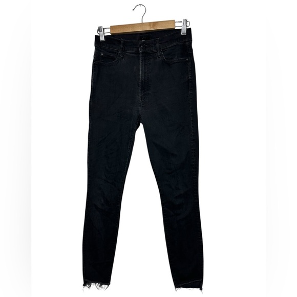 Mother | Stunner Zip Ankle Step Fray Jeans Not Guilty Black Women's Size 27 - Picture 1 of 9